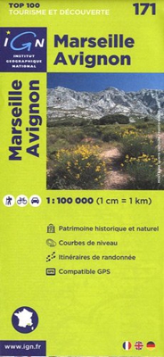 IGN 1 : 100 000 Marseille Avignon: Top 100 Tourisme et Découverte. Patrimoine historique et naturel / Courbes de niveau / Routes et chemins / Itinéaires de randonnée / Compatible GPS (Ign Top 100s)
