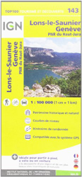 IGN 1 : 100 000 Lons-le-Saunier Genève: Top 100 Tourisme et Découverte. Patrimoine historique et naturel / Courbes de niveau / Routes et chemins / Itinéaires de randonnée / Compatible GPS (Ign Map) características