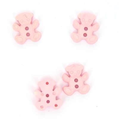 Boutons forme ourson rose 16mm
