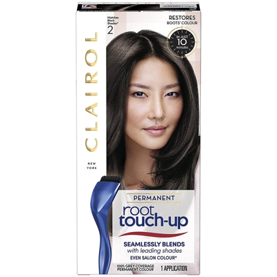 Clairol Root Touch-Up Permanent Hair Dye Long-lasting Intensifying Colour with Full Coverage 30ml (Various Shades) - 2 Black