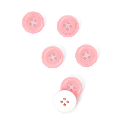 Boutons roses et blancs 14 mm