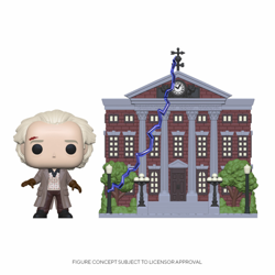 DOC EMMET BROWN AVEC CLOAK TOWER / RETOUR VERS LE FUTUR / FIGURINE FUNKO POP características