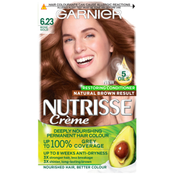 Garnier Nutrisse Permanent Hair Dye (Various Shades) - 6.23 Rose Gold Brown características