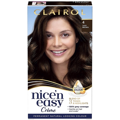 Clairol Nice' n Easy Crème Natural Looking Oil Infused Permanent Hair Dye 177ml (Various Shades) - 4 Dark Brown