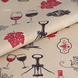 Tissu cretonne beige vin características