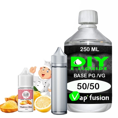 Pack e-liquide DIY Facile La petite Madeleine arôme concentré - Base PG/VG 250ML + Flacon vide 50 ml