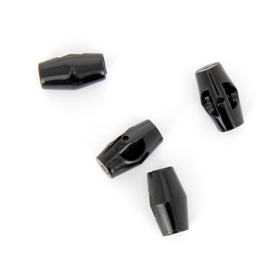 Boutons buchettes plastiques noir 18 mm