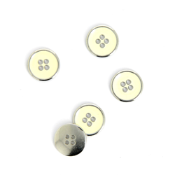 Bouton métal blanc et argent 15 mm características