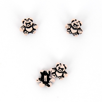 Boutons forme ourson beige 15mm