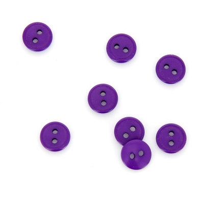 Boutons plats 2 trous violet 11 mm