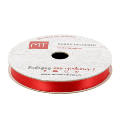 Bobine ruban satin rouge 6 mm en oferta