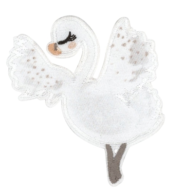 Écusson thermocollant cygne blanc