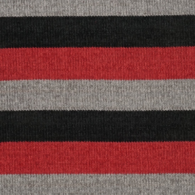 Tissu rouge et noir à rayures