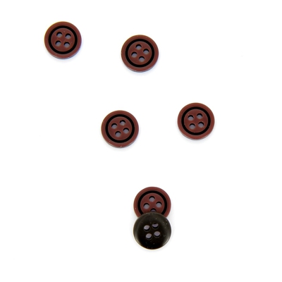 Boutons colorés ronds marron 10 mm