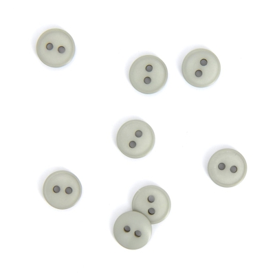 Boutons plats 2 trous gris 11 mm