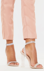 Sandales nude strassées à gros talon transparent, Neutre características