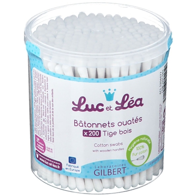 Luc et Léa bâtonnets ouatés tige bois