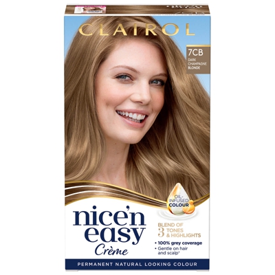 Clairol Nice' n Easy Crème Natural Looking Oil Infused Permanent Hair Dye 177ml (Various Shades) - 7CB Dark Champagne Blonde