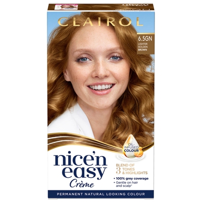 Clairol Nice' n Easy Crème Natural Looking Oil Infused Permanent Hair Dye 177ml (Various Shades) - 6.5GN Lighter Golden Brown