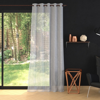 Tissu voile lurex gris blanc grande largeur