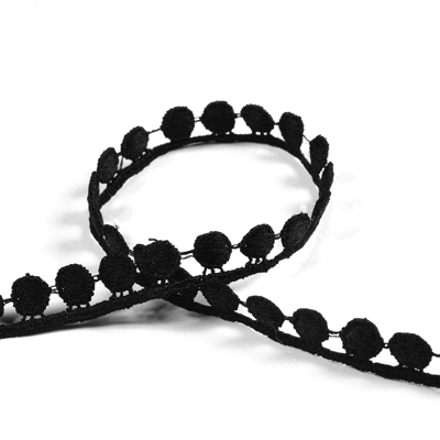 Ruban guipure 10 mm noir