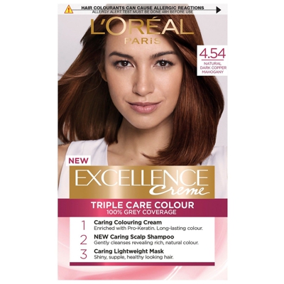 L'Oréal Paris Excellence Crème Permanent Hair Dye (Various Shades) - 4.54 Natural Dark Copper Mahogany