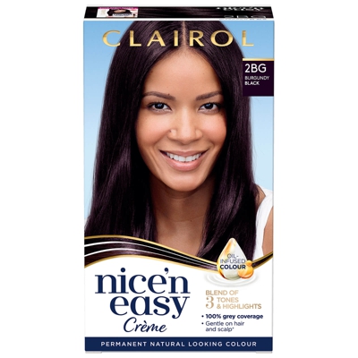 Clairol Nice' n Easy Crème Natural Looking Oil Infused Permanent Hair Dye 177ml (Various Shades) - 2BG Burgundy Black