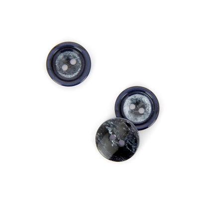 Boutons double cercle bleu marine 18 mm