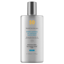 Protection solaire minérale teintée peaux à imperfections Sheer Mineral UV Defense SPF 50 SkinCeuticals 50 ml en oferta