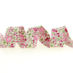 Biais coton Bio fleurs fuchsia en oferta