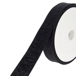 Sangle coton noir argenté 30 mm en oferta