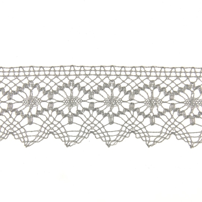 Ruban dentelle métallisée argent 50 mm