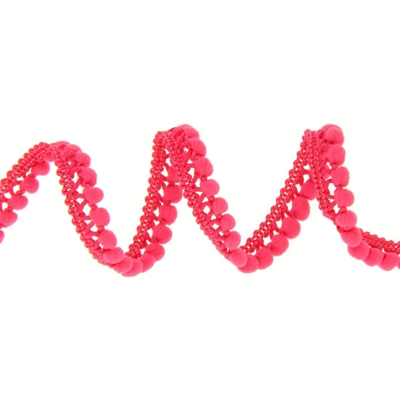 Galon mini pompons rose fuchsia