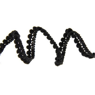 Galon mini pompons noir