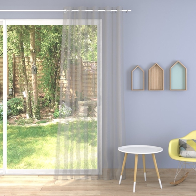 Tissu voile plombé Flotte gris grande largeur