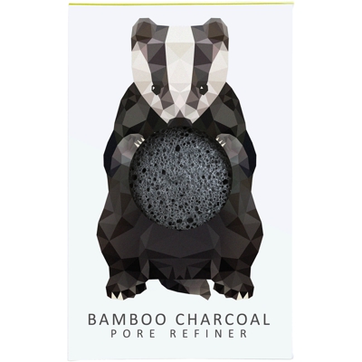Mini Éponge Konjac Pure Pore Refiner Woodland Badger The Konjac Sponge Company Woodland 12 g – Bambou et Charbon