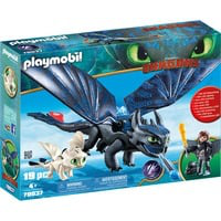 Dragons Krokmou et Harold avec bébé dragon, Jouets de construction características