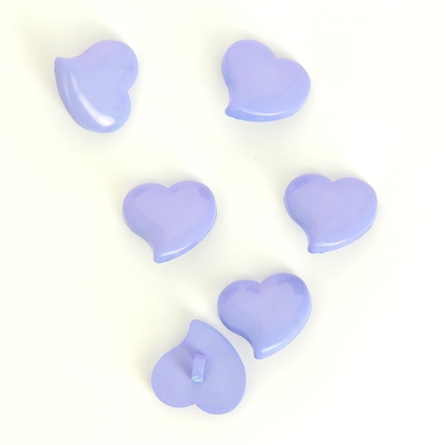 Boutons forme cœur violet lilas 18 mm
