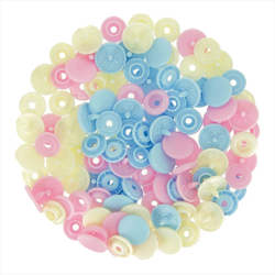 Boutons-pression Color Snaps bleu, rose et jaune precio