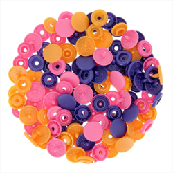 Boutons-pression Color Snaps orange, rose et violet características
