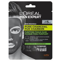 L'Oréal Paris Men Expert Pure Charcoal Purifying Tissue Mask 30g características