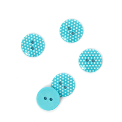 Boutons à pois 2 trous bleu 15 mm precio