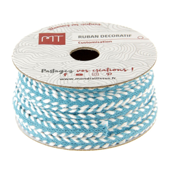 Bobine cordon tressé bleu et blanc 6 mm características