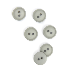 Boutons plats 2 trous gris 15 mm características