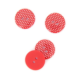 Boutons à pois 2 trous rouge 5 mm en oferta
