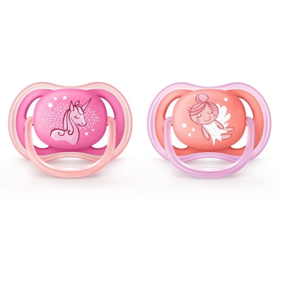 Avent Sucette Ultra Air Silicone Girl Deco 6-18 mois