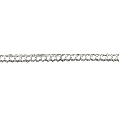 Dentelle métallisée argent vieilli 7mm
