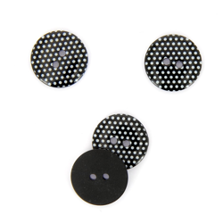 Boutons à pois 2 trous noir 15 mm precio