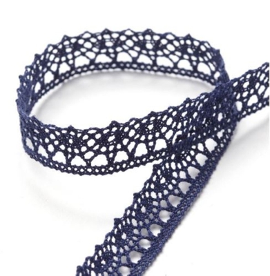 Ruban dentelle 12 mm bleu marine