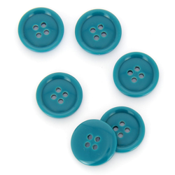 Boutons ronds 4 trous bleu turquoise 20 mm en oferta